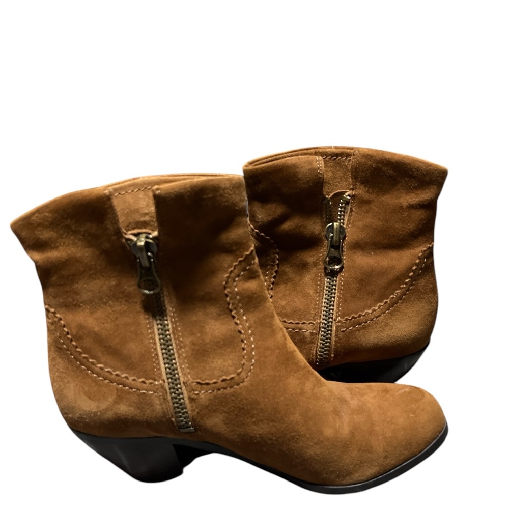 Sam Edelman Boots Women 8 Leather Suede Fringe Louie Side Zip Western - Picture 4 of 4